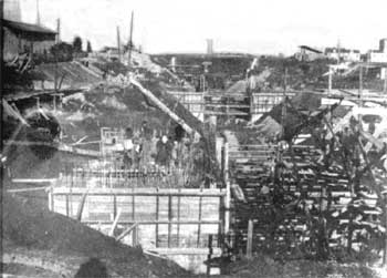 Costruzione della conca di Governolo 1923